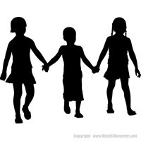 Picture of Kids Holding Hands 37 (Children Silhouette Decals)